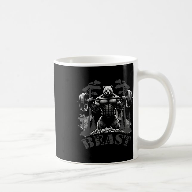 Taza De Café Gym Bodybuilding Fitness Workout Beast Bear With D (Derecha)