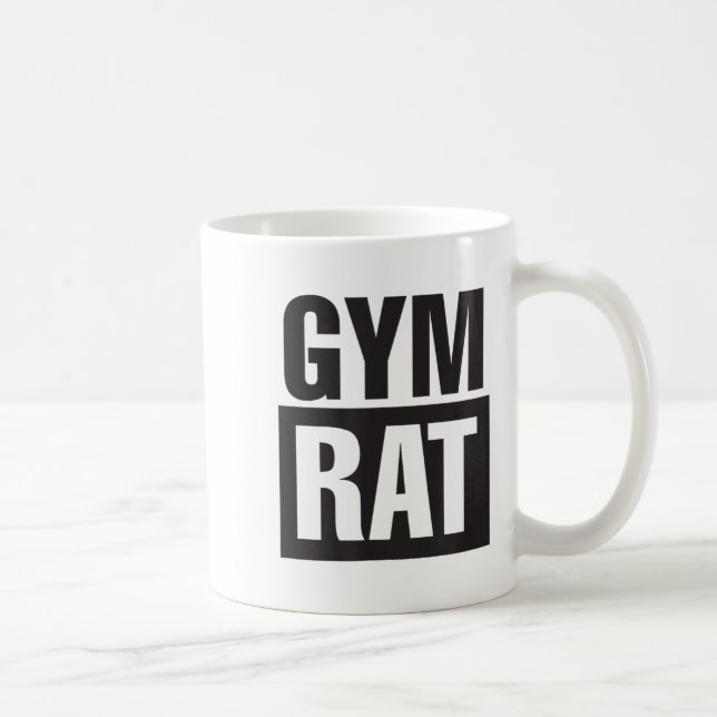 Taza De Café Gym Rat - Workout - Hustle - Fitness - Motivation  (Derecha)