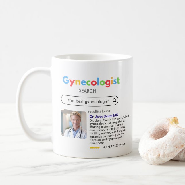 Taza De Café GYNECOLOGIST obstetrician doctor antistress search (Con donut)