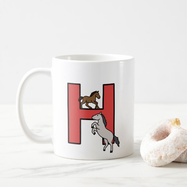 Taza De Café H es para... personalizado (Con donut)