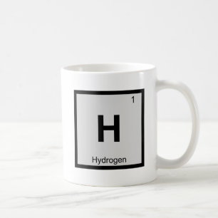Taza De Café H - Símbolo de la tabla periódica de química del h