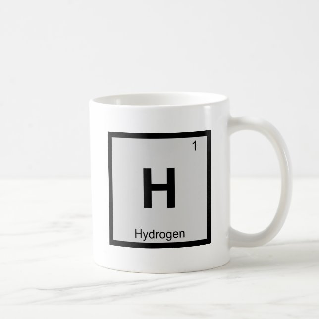 Taza De Café H - Símbolo de tabla periódica de química hidrógen (Derecha)