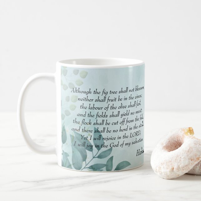 Taza De Café Habakkuk 3:17,18 (Con donut)