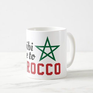 Taza De Café Habibi Ven A Marruecos Bandera Estrella Verde Roja