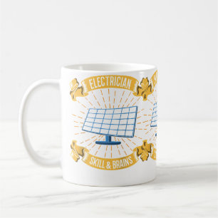 Taza De Café Habilidades y Cerebros Electricista Ingeniero Elec