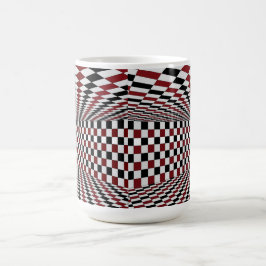 Taza De Café Habitación Cuadrada Roja Blanca y Negra Alto Contr