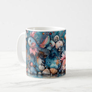 Taza De Café Habitantes divertidos de peces de mar jabonoso