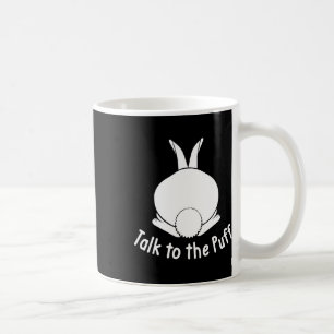 Taza De Café Habla con el conejo esponjoso conejo lindo feliz P