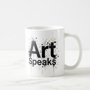 Taza De Café Habla el arte - Tipografía Minimalista