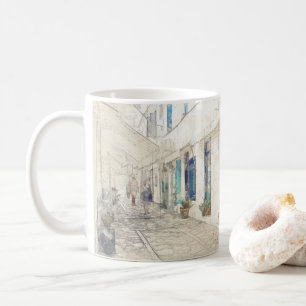Taza De Café Habla tradicionalmente por las calles griegas, Gre
