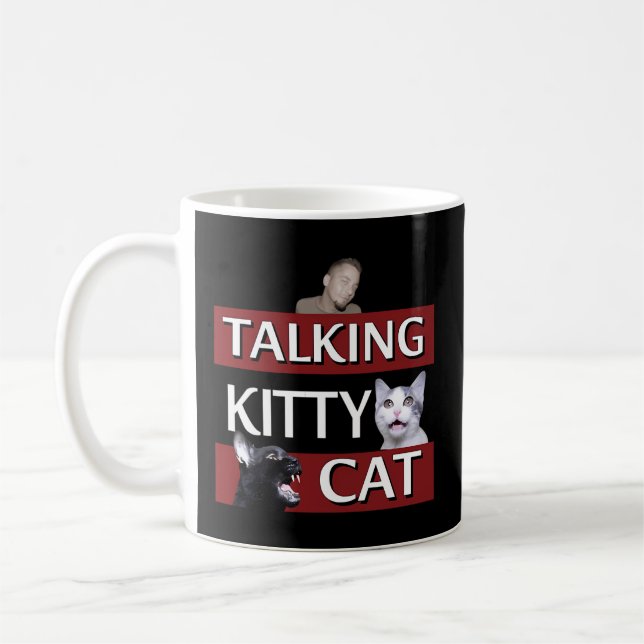 Taza De Café Hablando de gato gatito (Izquierda)