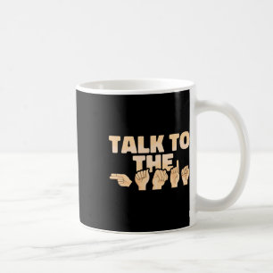 Taza De Café Hablar Con El Idioma Del Rótulo Norteamericano