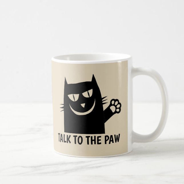 Taza De Café HABLAR CON LA PAW CAT Coffee Mugs (Derecha)