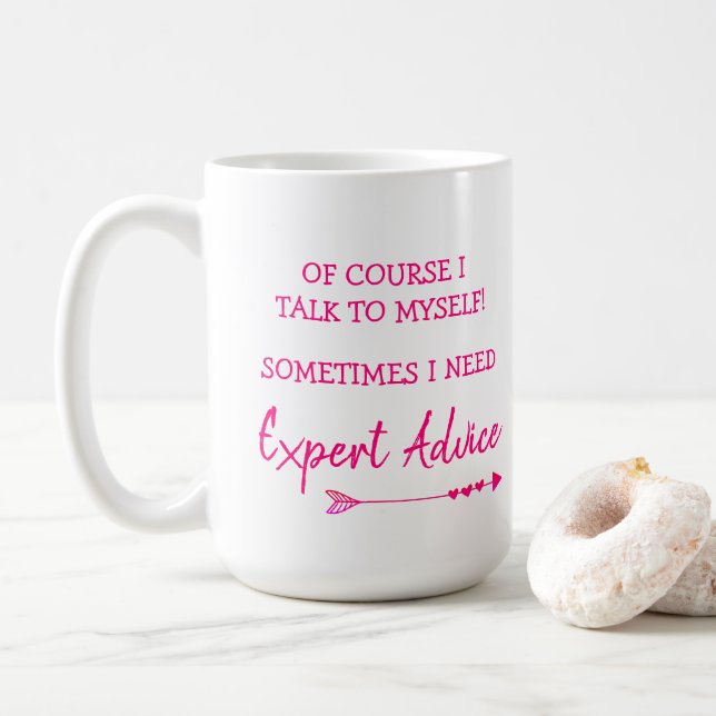 Taza De Café Hablar conmigo mismo es gracioso (Con donut)