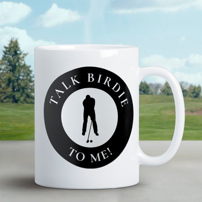 Taza De Café Hablarme De Birdie Para Mí, Funny Golfer Silhouett (Subido por el creador)