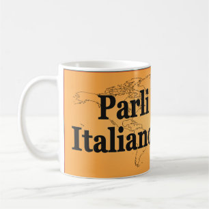 Taza De Café ¿Hablas italiano en italiano? Bandera bf