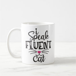 Taza De Café Hablo con fluidez gato humorístico