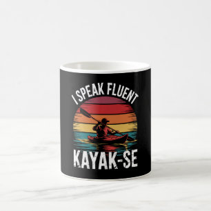 Taza De Café Hablo con fluidez Kayak-Ese Remero Remando Vintage