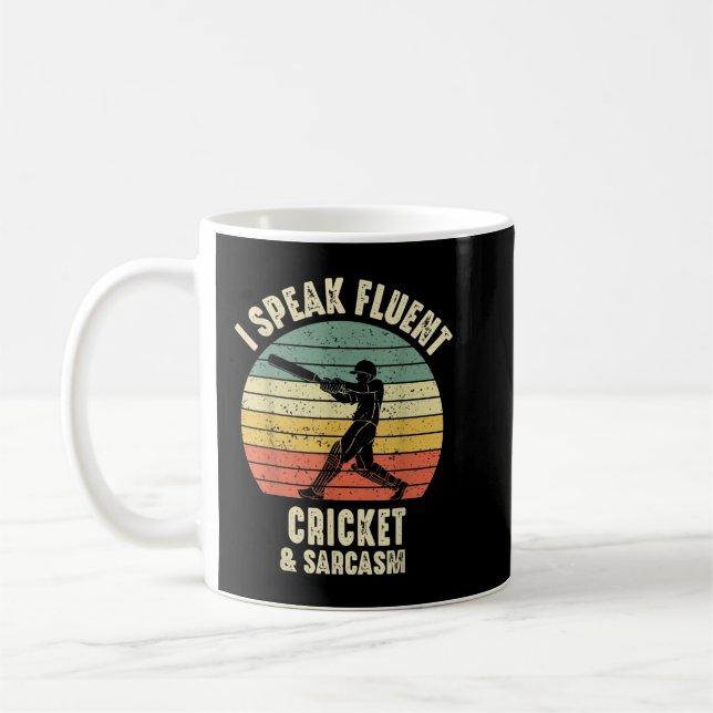 Taza De Café Hablo Cricket Fluido Y Sarcasmo Diciendo Retro Vi (Izquierda)