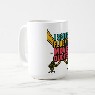 Taza De Café Hablo de películas fluidas citas de arte neón de H