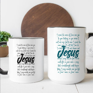 Taza De Café Hablo El Nombre De Jesús Sobre Ti Cristiano
