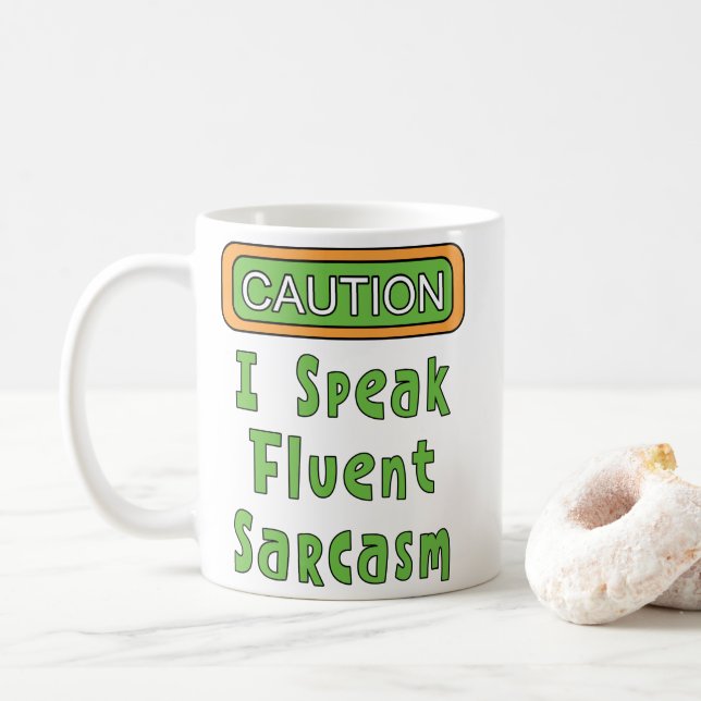Taza De Café Hablo Sarcasmo fluido (Con donut)