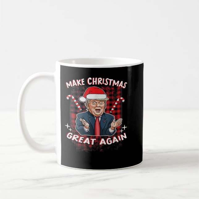 Taza De Café Hacer a los Navidades grandes de nuevo Santa Trump (Izquierda)