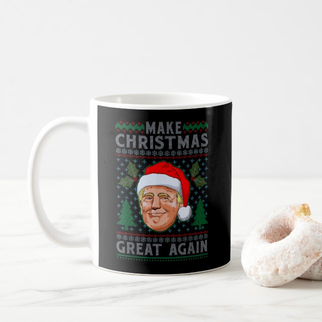 Taza De Café Hacer a los Navidades grandes nuevamente graciosos (Con donut)