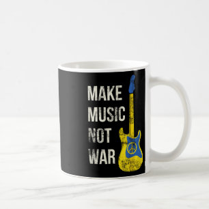 Taza De Café Hacer música, no guerra a los amantes de la guitar