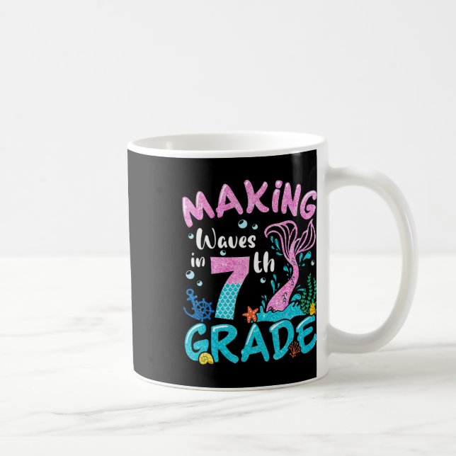 Taza De Café Hacer olas en sirena de 7° grado a la escuela G (Derecha)