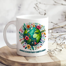 Taza De Café Hacer Planeta Floral Día de la Tierra Diaria