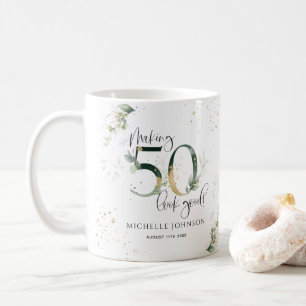 Taza De Café Hacer que 50 parezca un buen cumpleaños botánico d