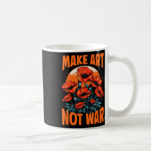 Taza De Café Hacer que el arte no crezca la guerra con cachorro