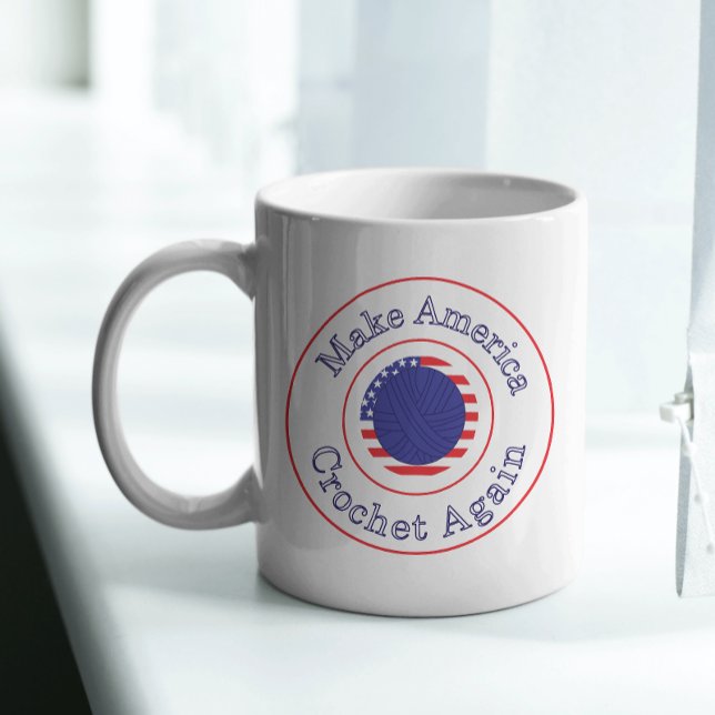 Taza De Café Hacer que Estados Unidos Crochet Blue Yarn sea gra (Subido por el creador)