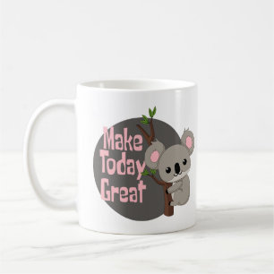 Taza De Café Hacer que hoy sea genial Kawaii divertido koala co