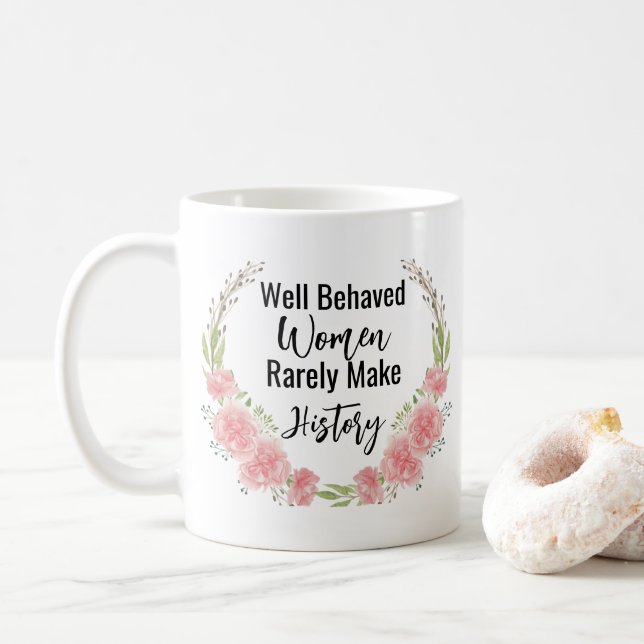 Taza De Café Hacer que la cita floral de Curte el historial (Con donut)