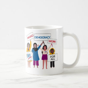 Taza De Café Hacer que la democracia funcione, tazón de café de