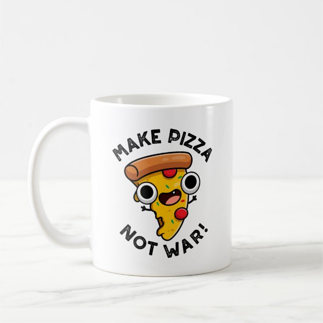 Taza De Café Hacer que la pizza no sea una broma para la guerra (Izquierda)