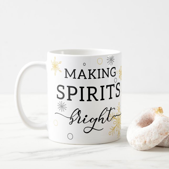 Taza De Café Hacer que los espíritus sean vacaciones brillantes (Con donut)