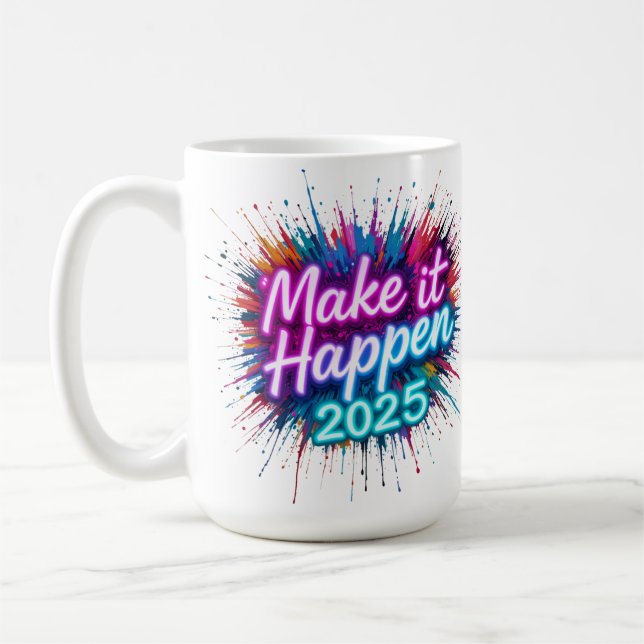 TAZA DE CAFÉ HACER QUE SUCEDA EN NEON SCRIPT (Izquierda)