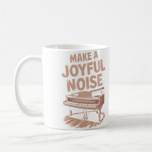 Taza De Café Hacer Un Ruido Alegre Piano Pianista Y Teclado