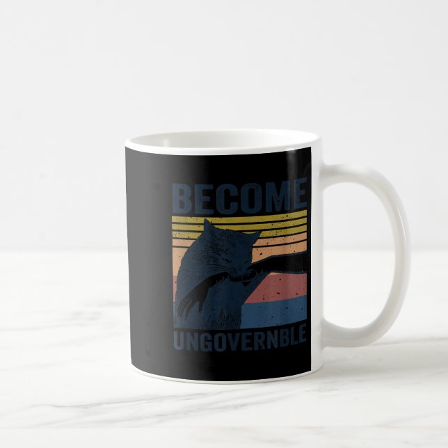 Taza De Café Hacerse ingobernable - Gracioso gato negro mordaz (Derecha)
