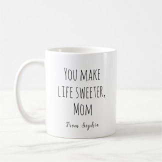 Taza De Café Haces la vida más dulce, mamá