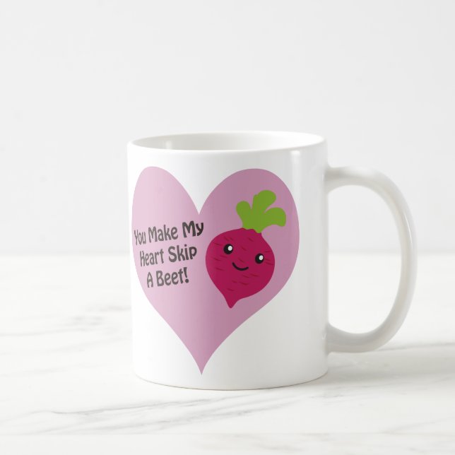 Taza De Café Haces Que Mi Corazón Salte Una remolacha (Derecha)