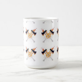 Taza De Café Hachas de Fantasía Cruzadas con Energía Ígnea – Po