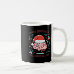 Taza De Café Haciendo Srits Divertido Cerebro Navidad Salud Men