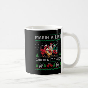 Taza De Café Haciendo una lista pollo dos veces divertido Navid