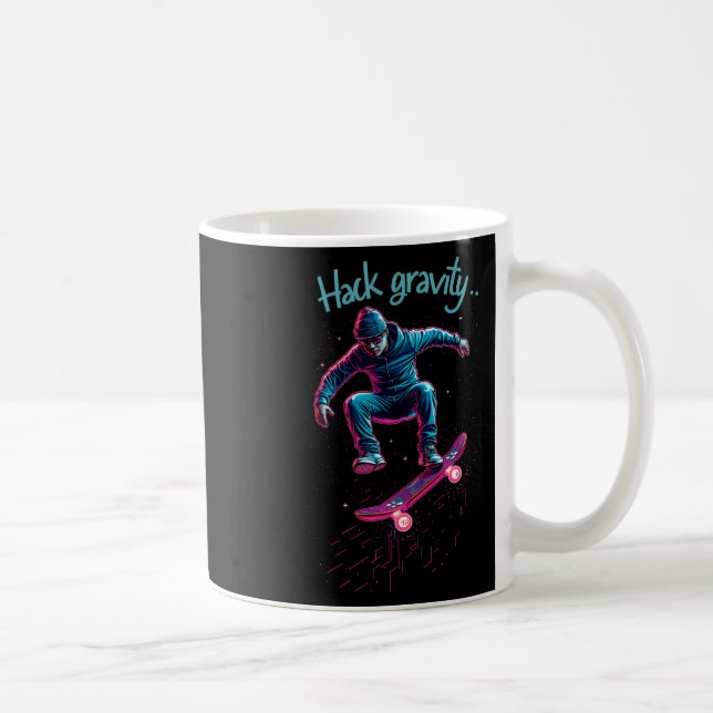 Taza De Café Hack Gravity Skateboarding Skating Skater Hacker C (Derecha)