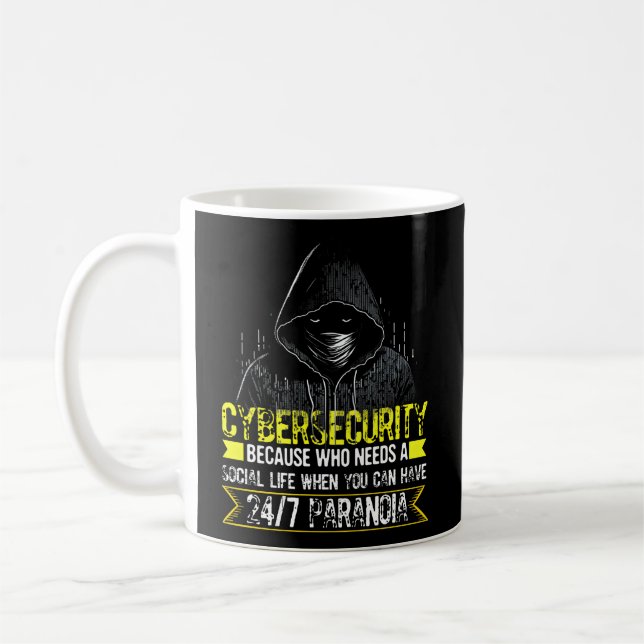 Taza De Café Hacker Blanco Para Ciberguerrero Y Hacker Ético (Izquierda)