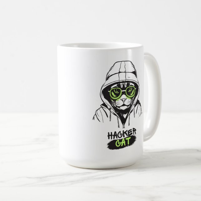 Taza De Café Hacker cat (Anverso derecho)
